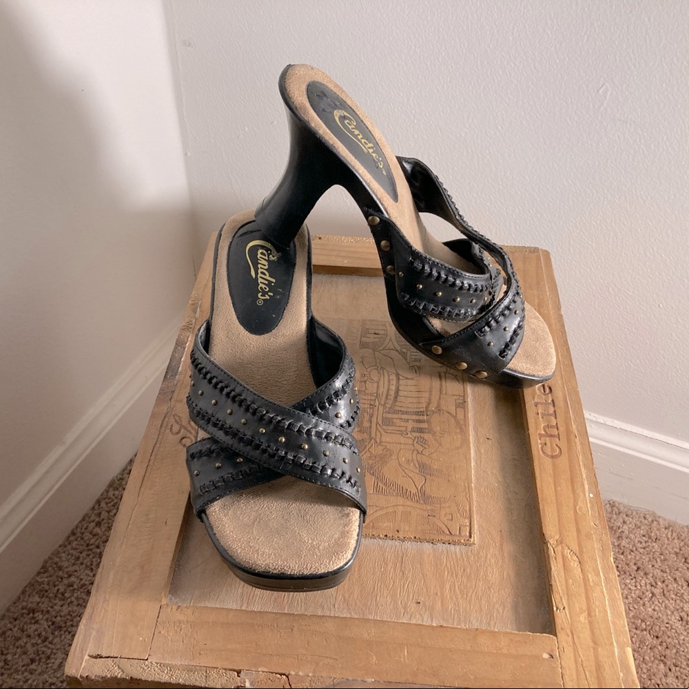 Candie’s: Black Rolley Vintage 90’s Heels, Size 7.5